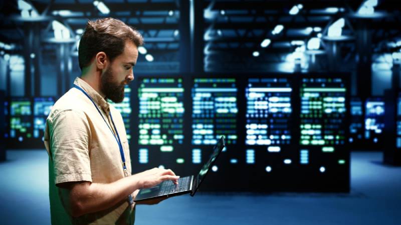 Abstract image of high-speed data processing.